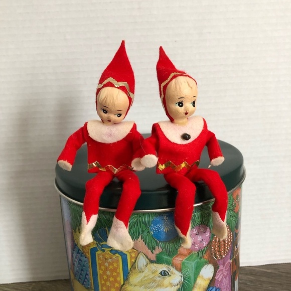 Vtg Paper Mache Face Pixie Elves - Picture 6 of 11